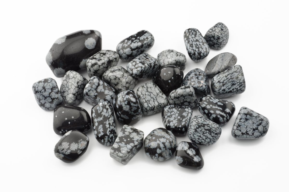 4 Beautiful Snowflake Obsidian Crystals