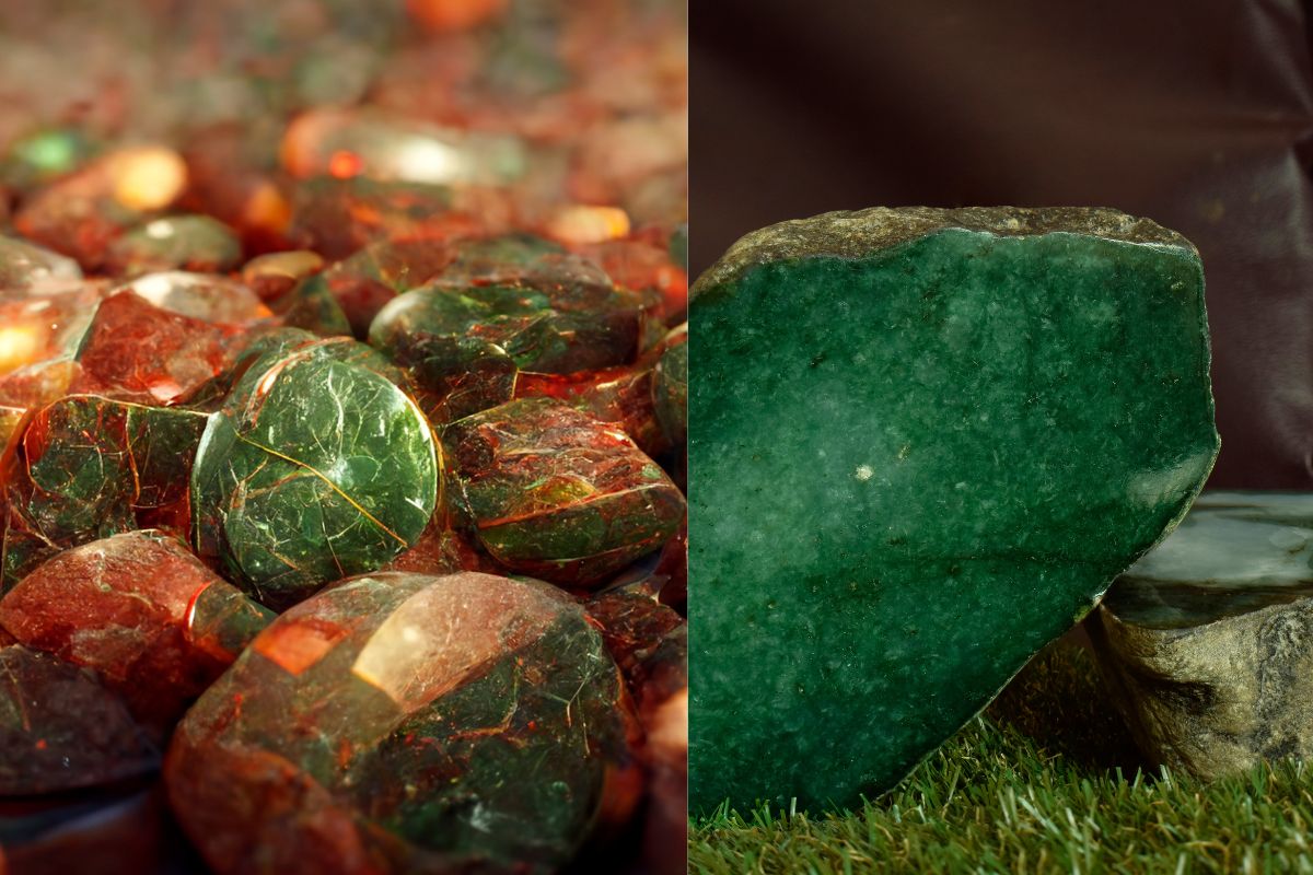 Unakite And Green Jade