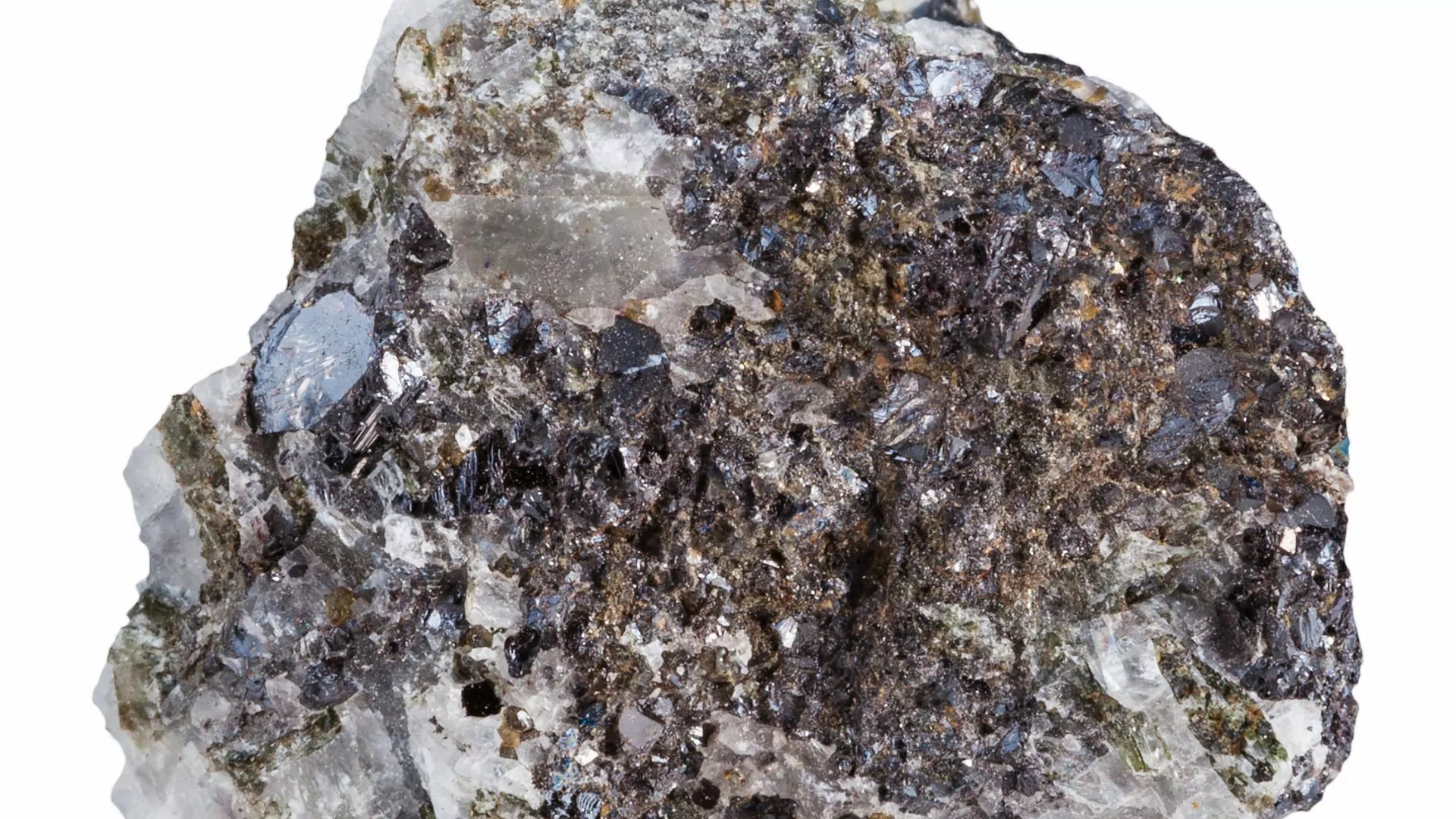 Black Sphalerite Crystal With White Druzy